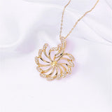 14k Gold Plated Zircon Pearl Necklace Pendant for Women