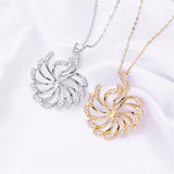 14k Gold Plated Zircon Pearl Necklace Pendant for Women