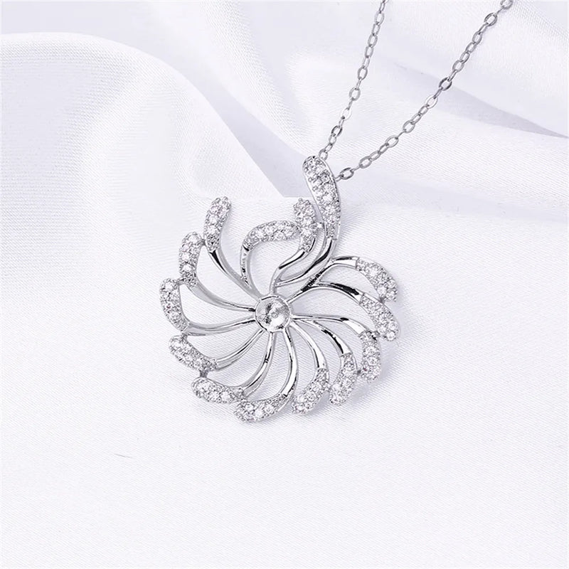 14k Gold Plated Zircon Pearl Necklace Pendant for Women