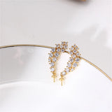 14k Plated Zircon Pearl Earrings DIY Accessories