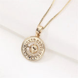 14k Plated Zircon Pearl Necklace Pendant DIY Accessories