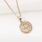 14k Plated Zircon Pearl Necklace Pendant DIY Accessories