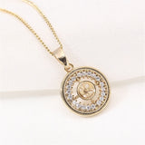 14k Plated Zircon Pearl Necklace Pendant DIY Accessories
