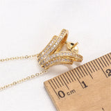 14k Plated Floral Zircon Pearl Necklace DIY Accessories