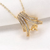 14k Plated Floral Zircon Pearl Necklace DIY Accessories