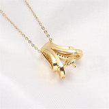 14k Plated Floral Zircon Pearl Necklace DIY Accessories