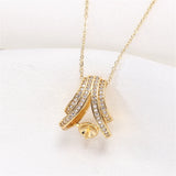 14k Plated Floral Zircon Pearl Necklace DIY Accessories