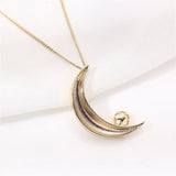 14k Plated Moon Pearl Pendant DIY Accessories for Women
