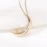 14k Plated Moon Pearl Pendant DIY Accessories for Women