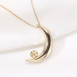 14k Plated Moon Pearl Pendant DIY Accessories for Women