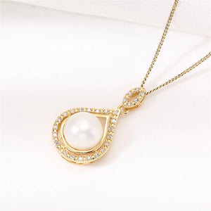 14k Plated Pearl Pendant Necklace Jewelry DIY Accessories