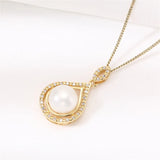 14k Plated Pearl Pendant Necklace Jewelry DIY Accessories