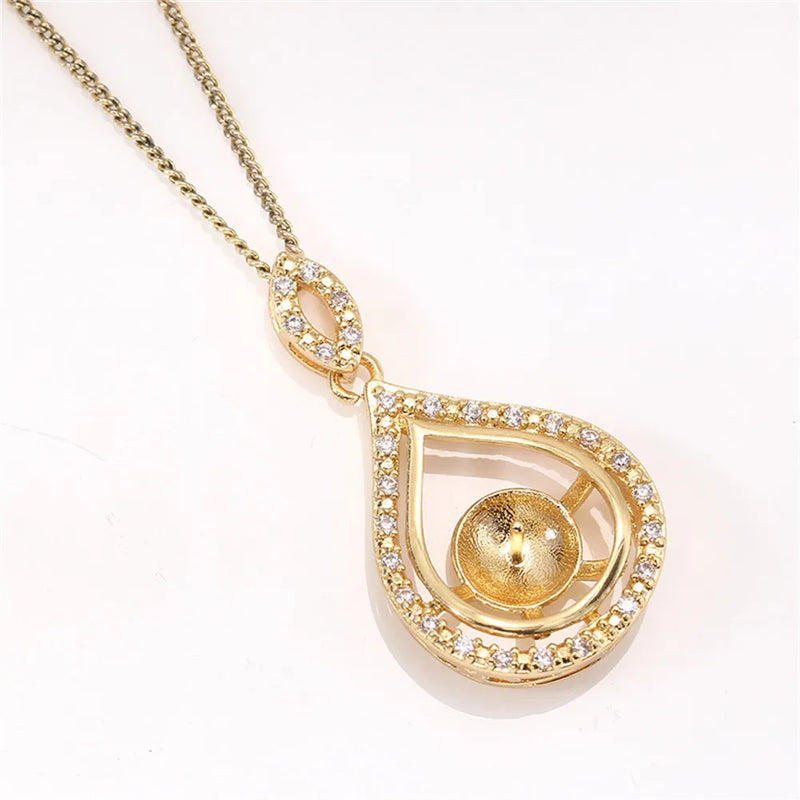 14k Plated Pearl Pendant Necklace Jewelry DIY Accessories