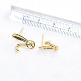 14k Plated Rabbit Ears Pearl Earrings, Silver Needle DIY Accessories
