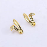 14k Plated Rabbit Ears Pearl Earrings, Silver Needle DIY Accessories