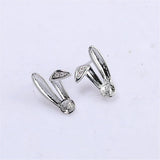 14k Plated Rabbit Ears Pearl Earrings, Silver Needle DIY Accessories