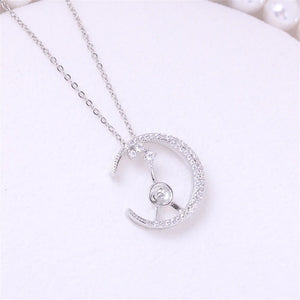 14k Plated Moon Pearl Pendant DIY Accessories for Women