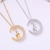 14k Plated Moon Pearl Pendant DIY Accessories for Women