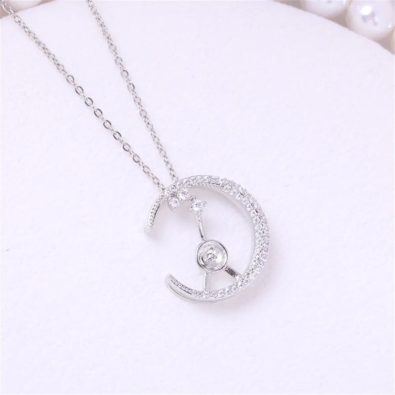 14k Plated Moon Pearl Pendant DIY Accessories for Women
