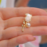 14k Plated Roses & Shells Freshwater Pearls Pendants DIY Accessories