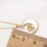 14k Plating Color-preserving Moon Shell Pearl Necklace Pendant