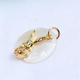 14k Plating Rabbit Shell Pearl Pendant DIY Accessories
