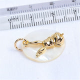 14k Plating Rabbit Shell Pearl Pendant DIY Accessories