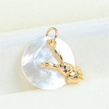 14k Plating Rabbit Shell Pearl Pendant DIY Accessories