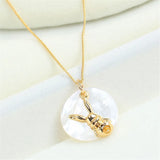 14k Plating Rabbit Shell Pearl Pendant DIY Accessories