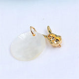 14k Plating Rabbit Shell Pearl Pendant DIY Accessories
