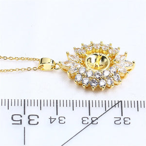 14k Wrapped Zircon Pearl Necklace Pendant DIY Gift Set