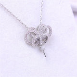 14k Gold-coated Bow Zircon Pearl Pendant DIY Accessories