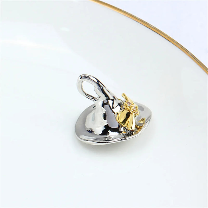14k Gold-coated Magic Hat Zircon Necklace Pendant DIY Accessories