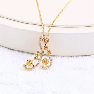 14k Gold-plated Multi-bead Zircon Pearl Necklace Pendant