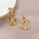 14K Drop-shaped Pearl Earrings for Women