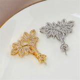 14K Copper Zircon Leaf Pearl Pendant for Women
