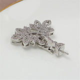 14K Copper Zircon Leaf Pearl Pendant for Women