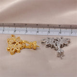 14K Copper Zircon Leaf Pearl Pendant for Women