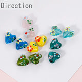 3D Glass Flower Peach Heart Love Jewelry Accessories