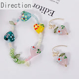 3D Glass Flower Peach Heart Love Jewelry Accessories