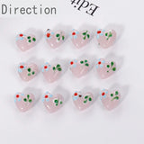 3D Glass Flower Peach Heart Love Jewelry Accessories