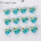 3D Glass Flower Peach Heart Love Jewelry Accessories
