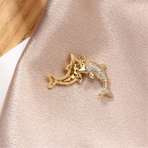 14k Plated Dolphin Pearl Necklace with Retention, DIY Pendant Accessories