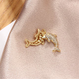 14k Plated Dolphin Pearl Necklace with Retention, DIY Pendant Accessories