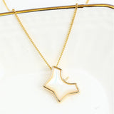 14k Coated Shell Small Clothes Necklaces Pendants DIY Accessories