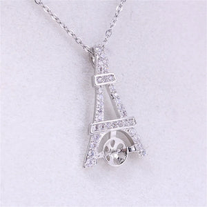 14k Coated Iron Tower Pearl Necklace Pendant for DIY