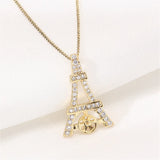 14k Coated Iron Tower Pearl Necklace Pendant for DIY