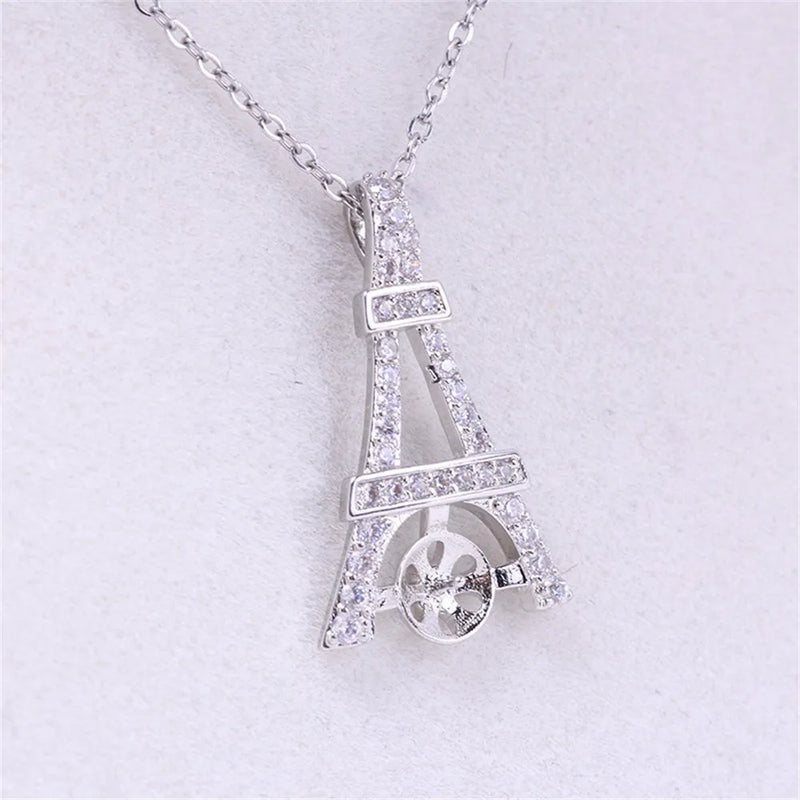 14k Coated Iron Tower Pearl Necklace Pendant for DIY