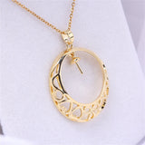14k Coated Smooth Pearl Necklace Pendant DIY Accessory
