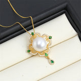 14k Lucky Grass Pearl Necklace Pendant Bracket DIY Accessories